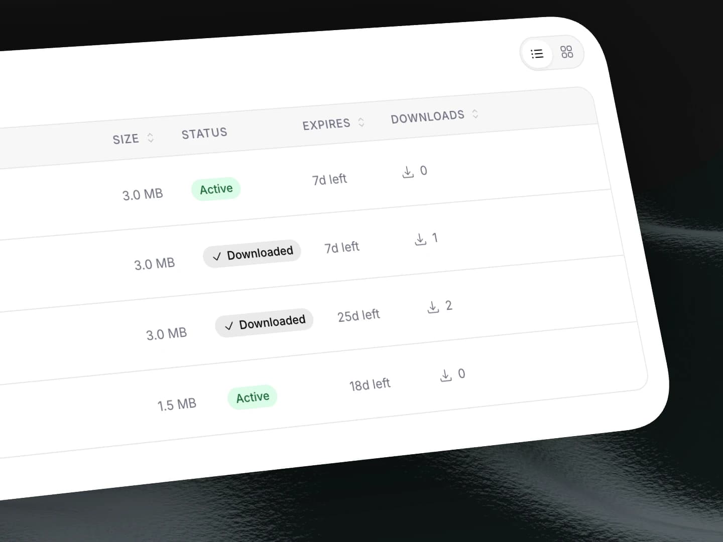 TrunkTransfer delivery dashboard
