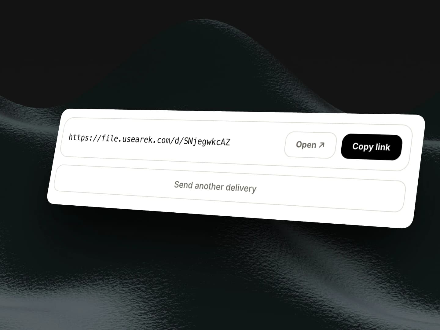 Branded delivery page for a design agency