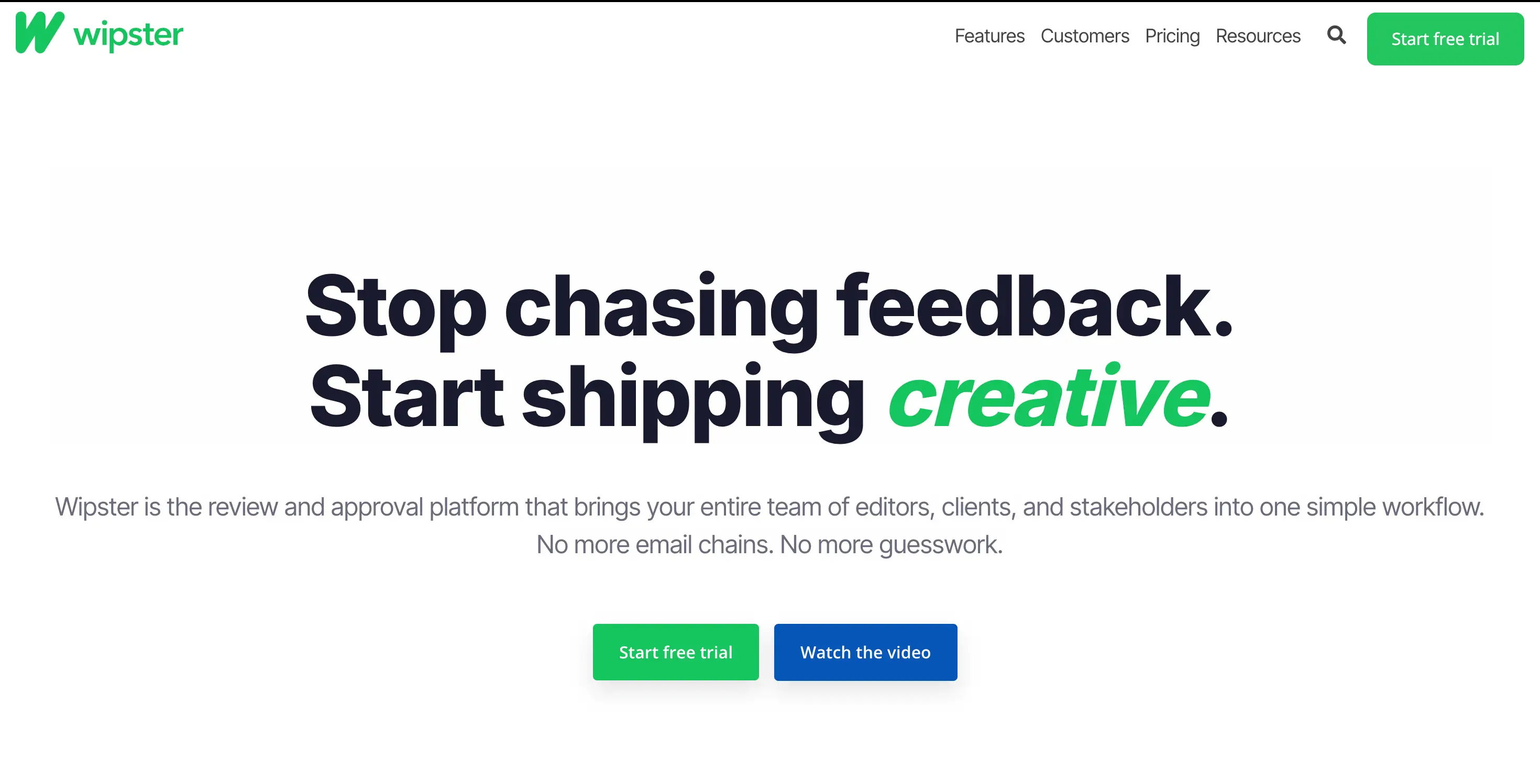Wipster's video review interface with time-coded comments and approval workflow